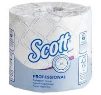 Scott® Professional 4" x 4" Individually-Wrapped 2-Ply Standard 550 Sheet  Toilet Paper Roll - 20/Case