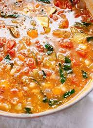 Healthy Vegetable Soup Recipe With Kale And Quinoa Http Cookieandkate Com Vegetable Soup Recipes Vegetable Soup Healthy Healthy Vegetables