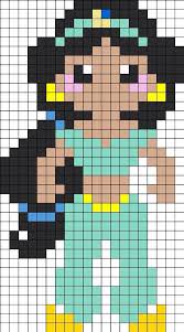 Princess Jasmine Graph Pattern Perler Bead Disney Perler Bead Art Perler Beads