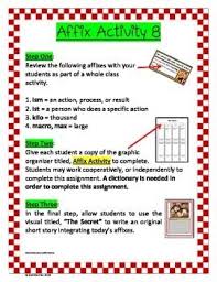 This Affix Activity Contains The Following Affix Cards Graphic Organizer And A Creative Writing Affixes Activities Vocabulary Activities Writing Activities