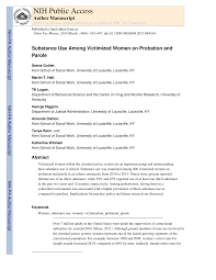 Pdf Substance Use Among Victimized Women On Probation And