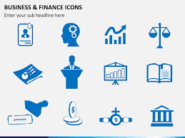 Finance element arrow diagram display computer pc icon blue. Business And Finance Icons Powerpoint Sketchbubble