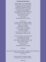 He Knows My Name By Francesca Battistelli Christian Music Lyrics Francesca Battistelli Music Lyrics
