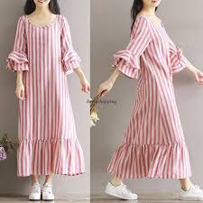 Blusa Feminina Coreana Linho Algodao Casual Solta Shift Verao Tunica Vestido Longo Maxi Robe Roupas Calcad Pakaian Wanita Model Pakaian Model Pakaian Muslim