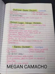 Pin By Jen Davis On Hand Written Recipes By Megan Camacho In 2020 Chicken Slow Cooker Recipes Recipe Book Eat More Chikin