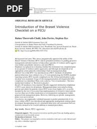 Image result for Broset Violence Checklist