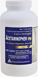An overdose of acetaminophen can damage your liver or cause death. Amazon Com Acetaminophen Pm 500 Caplets Generic For Tylenol Pm Extra Strength Pain Reliever Fever Reducer Antihistamine Nighttime Sleep Aid Acetaminophen 500 Mg Diphenhydramine 25 Mg Health Personal Care