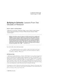 Pdf Bullying In Schools Lessons From Two Decades Of Research