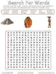 Schoolexpress Com 17000 Free Worksheets Aztec Word Search Historia