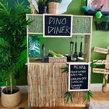 The Dino Diner Is Now Open At Sweet Home Of Mine The Duktig Play Kitchen Turned Diner Matches The Jurassic Theme Of Dinosaur Bedroom Dinosaur Room Best Ikea