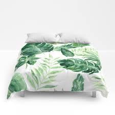 With a beautiful green and white color combination, this bedding ensemble is a lovely addition to any bedroom decor. Tropical Leaf Comforter Green White Comforter Leaf Full Etsy