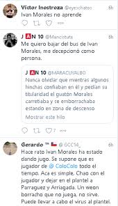 Check spelling or type a new query. Exijo Sacarlo Del Plantel La Reaccion De Los Hinchas Tras Denuncia Contra Ivan Morales De Colo Colo Nostalgica Fm