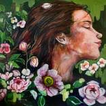 The girl with freckles Painting by Janet Stocker