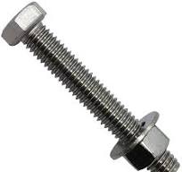 Tornillos, tuercas y arandelas de acero inoxidable 304 de 1/2 x 5 pulgadas  - Perno de cabeza hexagonal 18-8 - grado 304. Pernos de uso general + ...