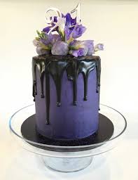 Black And White Drip Cake For Men Elegant Black And Purple Drip Cake Dark Chocolate Mud Cake Blackberry Buttercream Dark Chocolate Ganache Drip Topped Drip Cakes Cake Fresh Flower Cake