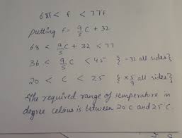 77 degree fahrenheit = 25 celsius A Solution Is To Be Kept Between 68 F And 77 F What Is The Range In Temperature In Degree Celsius Brainly In