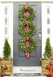 Christmas Front Porch With Boxwood Wreath Trio Decorating With Christmas Lights Diy Christmas Lights Christmas Porch Decor