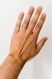 A Mr O K Wedding Band On Mans Hand Mens Wedding Rings Classic Wedding Bands
