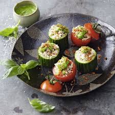 Tomaten Und Gurke Mit Quinoafullung Rezept Rezepte Gurke Tomaten