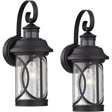 Check spelling or type a new query. John Timberland Industrial Farmhouse Outdoor Wall Light Fixtures Set Of 2 Black 15 1 2 Glass Dusk To Dawn Motion Sensor Exterior Target