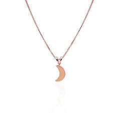 Yellow gold small crescent moon necklace 9k or 14k yellow | etsy. Amazon Com 14k Rose Gold Crescent Moon Necklace Pendant Friendship Charm Gift Moon And Star Jewelry Handmade