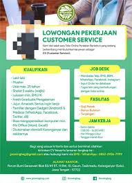Bank bri pada seiring dengan perkembangan dunia perbankan yang semakin pesat maka sampai saat ini bank rakyat indonesia mempunyai unit kerja yang berjumlah 4.447. Lowongan Kerja Customer Service Di Growingbag Solo Loker Swasta