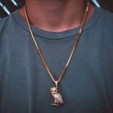 Iced Owl Necklace Gold Necklace For Men Mens Chain Necklace Mens Silver Necklace