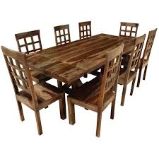 A+ rating by the better business bureau! Farmhouse X Legs Extendable Solid Wood Dining Table Chair Set For 8
