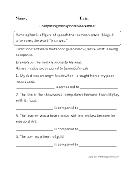 Free Metaphor Worksheets Englishlinx Com Figure Of Speech 4th Grade Math Worksheets 2nd Grade Worksheets