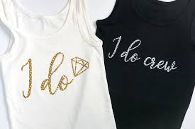 Statement shirts are all the rage, and this one is even better because. Diy Bridesmaid Gift Ideas With The Cricut Glitter Shirts Wine Glasses