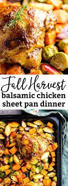 This Balsamic Glazed Chicken Sheet Pan Dinner Is Full Of Healthy Vegetables It S Quick And Sheet Pan Dinners Chicken Sheet Pan Dinners Balsamic Glazed Chicken