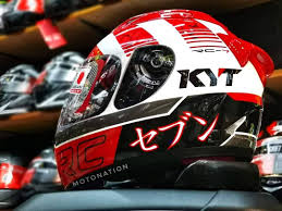 Stiker kaca helm set kytrp12.000: Kyt Rc7 17 White Red Azitig Motobox And Helmet Gallery Facebook