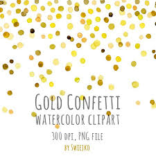 Gold Confetti Watercolor Clip Art Clip Art Watercolor Clipart New Year Clipart