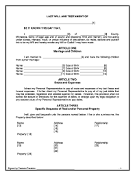 The last will and testament is referred to as such because it overwrites any will previously written. Minnesota Last Will And Testament Forms Download Fill Online Printable Fillable Blank Pdffiller