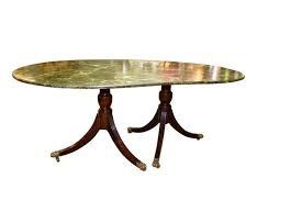 A makeover was in order and chose to do a makeover with chalk paint. Duncan Phyfe Style Twin Pedestal Dining Table With Faux Marble Hand Painted Top For Sale At 1stdibs