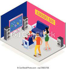 Capacity subject to change according to state covid guidelines. Karaoke Bar Room Background Karaoke Isometric Background With Group Of Human Characters Having Party In The Karaoke Room Canstock