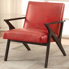 Shankill Faux Leather Arm Chair Leather Accent Chair Red Accent Chair Accent Chairs