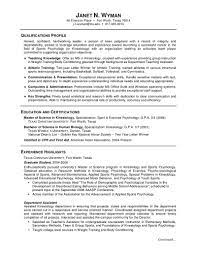 Psychology Graduate School Resume Free Resume Templates