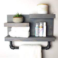 Maybe you would like to learn more about one of these? Amazon Com Bathroom Shelf With Industrial Farmhouse Towel Bar Country Rustic Storage Modern Farmhouse Apartment Decor Guest Storage Handmade