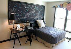 Celebrate Moon Landing With Interiors Inspired By The Cosmos Space Themed Bedroom Space Themed Room Modern Bedroom Design