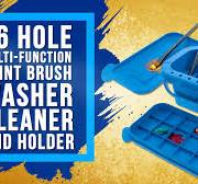 US Art Supply 16-Hole Plastic Paint Brush Cleaner Washer & Paint Brush  Holder with Palette Lid for Acrylic, Watercolor & Oil Paints