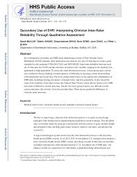Pdf Secondary Use Of Ehr Interpreting Clinician Inter