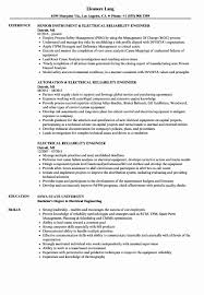 The role of your cyber security resume objective is to make the recruiters recognize your skills as a professional. Electrical Engineer Resume Sample Beautiful Electrical Reliability Engineer Resume Samples Resume Examples Sales Resume Examples Reliability Engineering