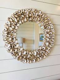 White Cotton Oyster Mirror Etsy Oyster Shell Mirror Mirror Frame Diy Mirror
