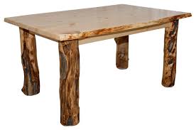 Rustic cabin log dining tables we have a great selection of log and rustic dining room tables and log dining room chairs. Rustic Aspen Log 5 Long Dining Table Rustic Dining Tables By Furniture Barn Usa Houzz