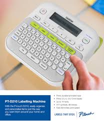 The label maker can print up to two lines of text at a time, and each label is automatically printed with a perforated back so you can easily peel off and stick them. Brother P Touch Pt D210 Label Maker Machine Printers Ink Station