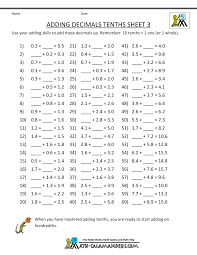 decimal addition worksheets 5th grade