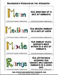 mean median mode range pack math centers flashcards anchor charts