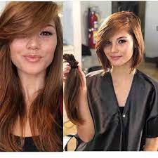 A bob (or, its lengthier sister, the lob). New Amazing Haircut Long Hair Transformation La Vox