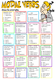 In this free ability modal verbs game, students play bingo by finding classmates who have certain abilities. Modal Verbs Interactive And Downloadable Worksheet You Can Do The Exercises Online Or Download The Works English Language Teaching English Verbs Learn English